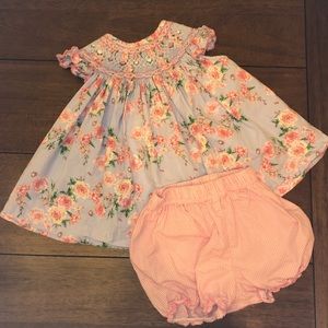 Classic Whimsy Lavender Blooms Smocked Bloomer set